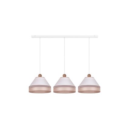 Duolla - Pendel AVIGNON 3xE27/15W/230V hvid/beige