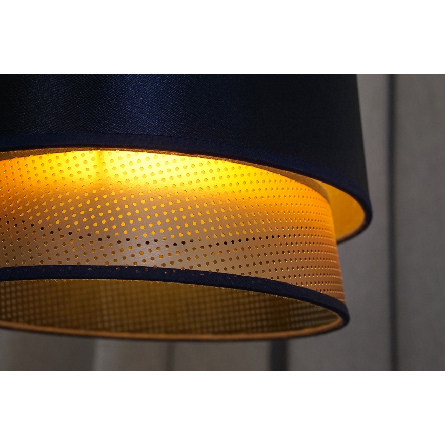 Duolla - Pendel BELL SHINY 1xE27/15W/230V diameter 25 cm blå/kobber