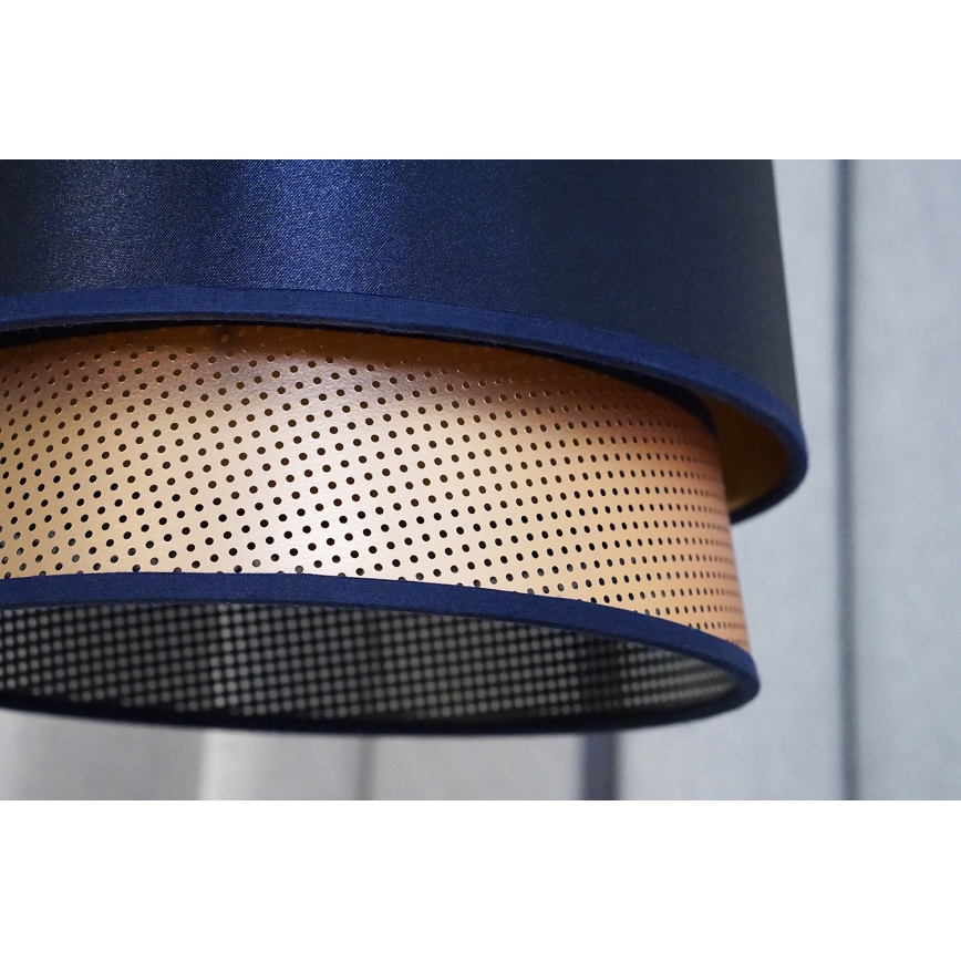 Duolla - Pendel BELL SHINY 1xE27/15W/230V diameter 25 cm blå/kobber