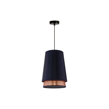 Duolla - Pendel BELL SHINY 1xE27/15W/230V diameter 25 cm blå/kobber