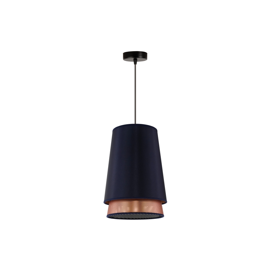 Duolla - Pendel BELL SHINY 1xE27/15W/230V diameter 25 cm blå/kobber
