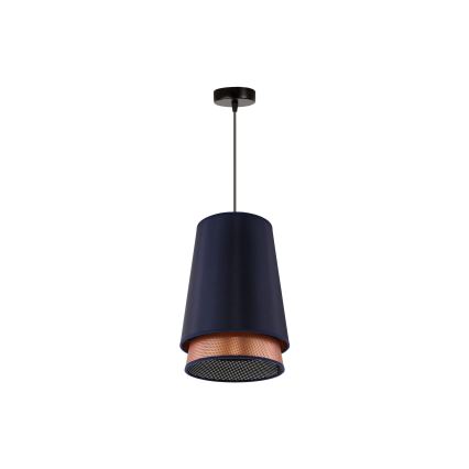 Duolla - Pendel BELL SHINY 1xE27/15W/230V diameter 25 cm blå/kobber