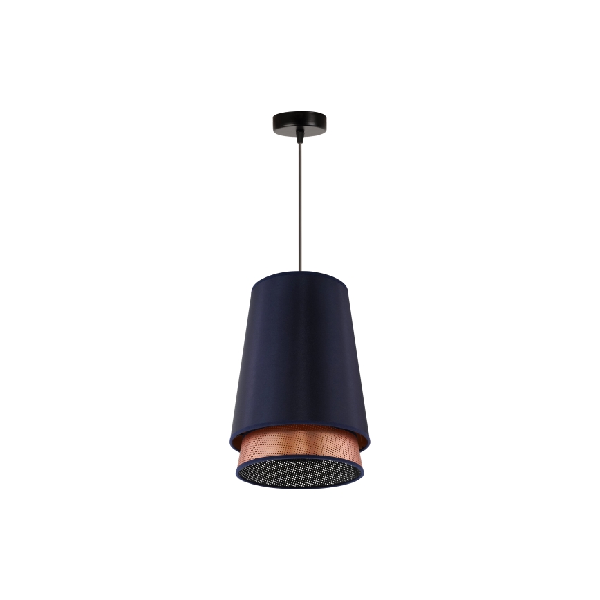 Duolla - Pendel BELL SHINY 1xE27/15W/230V diameter 25 cm blå/kobber