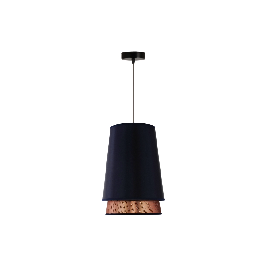 Duolla - Pendel BELL SHINY 1xE27/15W/230V diameter 25 cm blå/kobber