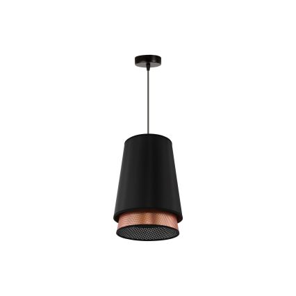 Duolla - Pendel BELL SHINY 1xE27/15W/230V diameter 25 cm sort/kobber