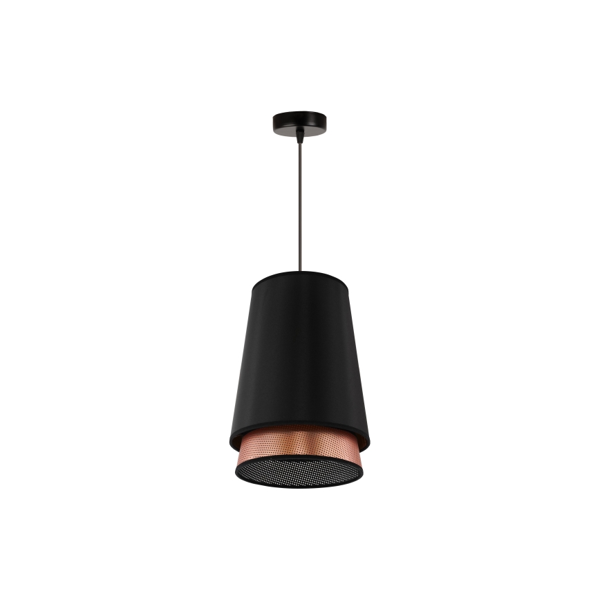Duolla - Pendel BELL SHINY 1xE27/15W/230V diameter 25 cm sort/kobber