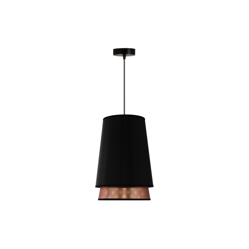 Duolla - Pendel BELL SHINY 1xE27/15W/230V diameter 25 cm sort/kobber