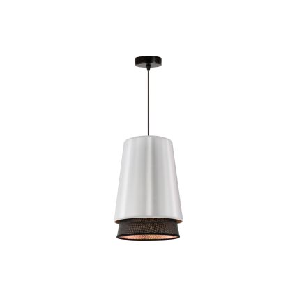 Duolla - Pendel BELL SHINY 1xE27/15W/230V diameter 25 cm sølvfarvet/sort