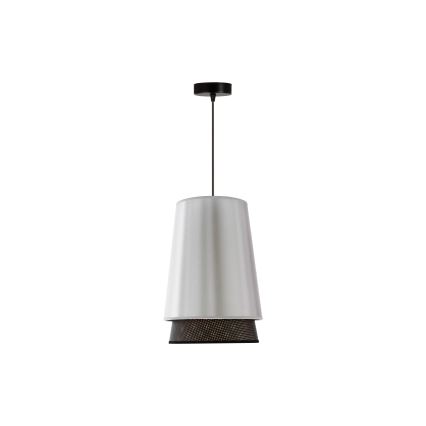 Duolla - Pendel BELL SHINY 1xE27/15W/230V diameter 25 cm sølvfarvet/sort