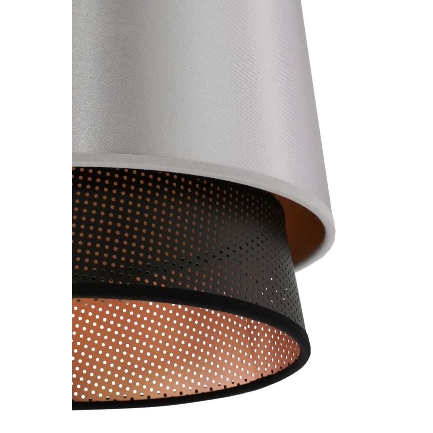 Duolla - Pendel BELL SHINY 1xE27/15W/230V diameter 25 cm sølvfarvet/sort