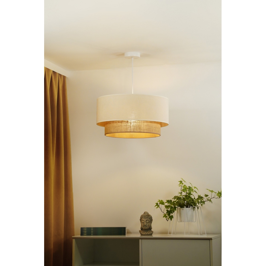 Duolla - Pendel BOHO 1xE27/15W/230V beige/brun