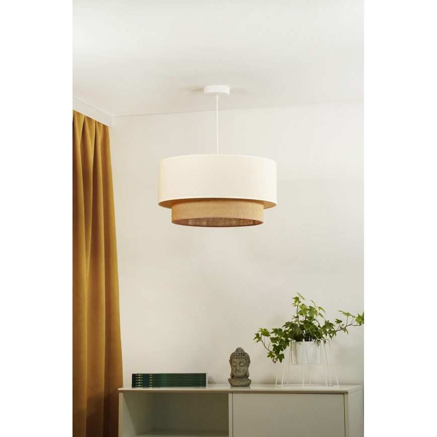 Duolla - Pendel BOHO 1xE27/15W/230V beige/brun