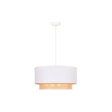Duolla - Pendel BOHO 1xE27/15W/230V diam. 45 cm cremefarvet/rattan