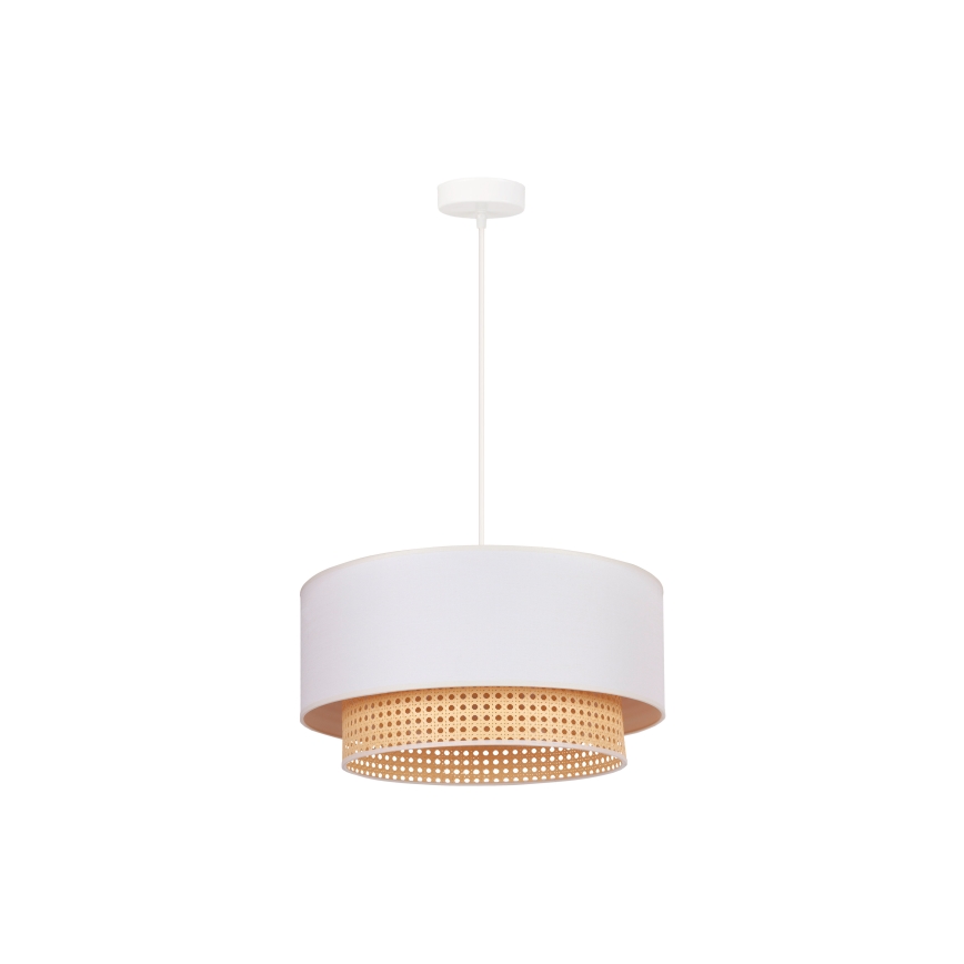 Duolla - Pendel BOHO 1xE27/15W/230V diam. 45 cm cremefarvet/rattan