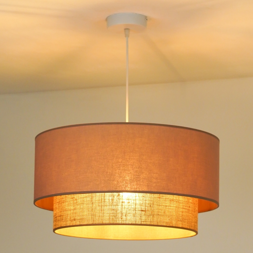 Duolla - Pendel BOHO 1xE27/15W/230V diameter 45 cm beige/brun