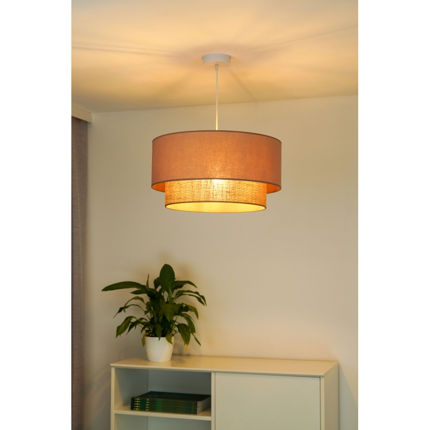 Duolla - Pendel BOHO 1xE27/15W/230V diameter 45 cm beige/brun