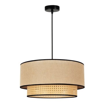 Duolla - Pendel BOHO 1xE27/15W/230V diameter 45 cm beige/Rattan