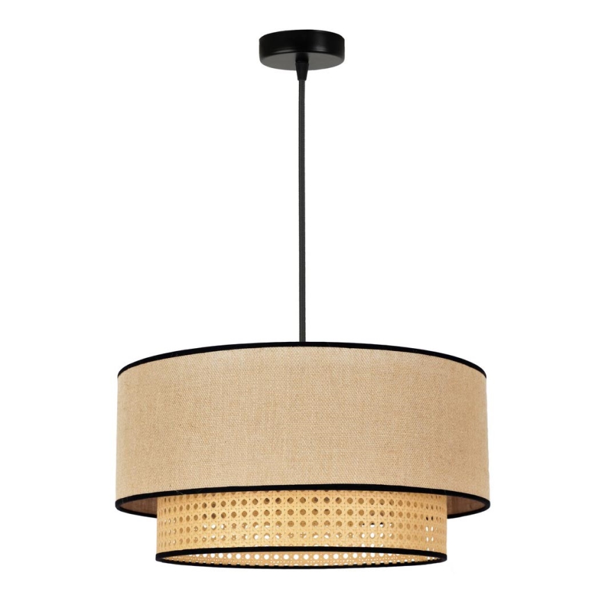 Duolla - Pendel BOHO 1xE27/15W/230V diameter 45 cm beige/Rattan