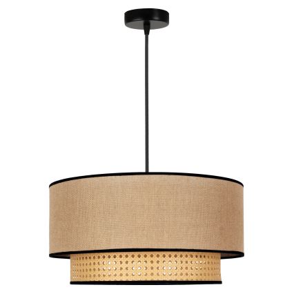 Duolla - Pendel BOHO 1xE27/15W/230V diameter 45 cm beige/Rattan