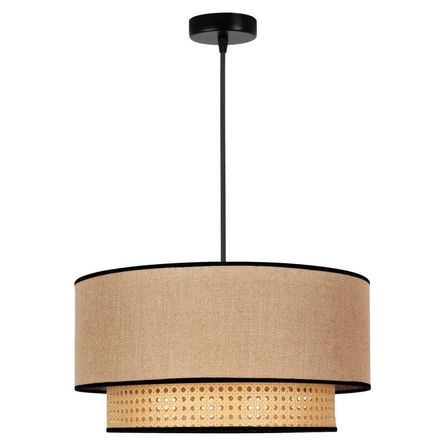 Duolla - Pendel BOHO 1xE27/15W/230V diameter 45 cm beige/Rattan