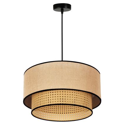 Duolla - Pendel BOHO 1xE27/15W/230V diameter 45 cm beige/Rattan