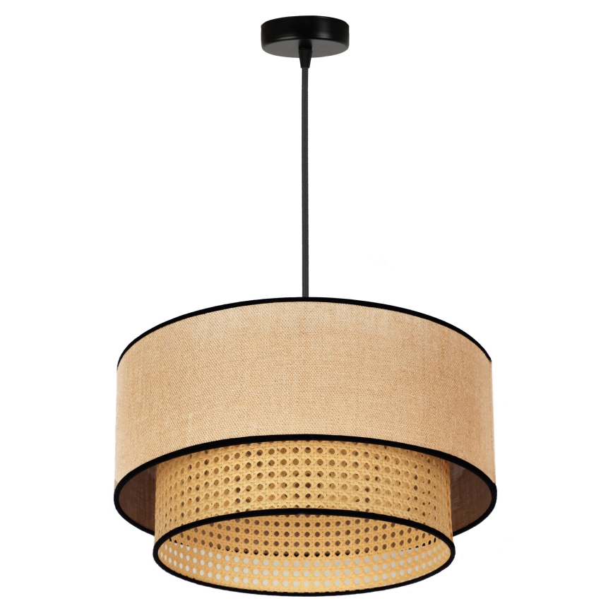 Duolla - Pendel BOHO 1xE27/15W/230V diameter 45 cm beige/Rattan
