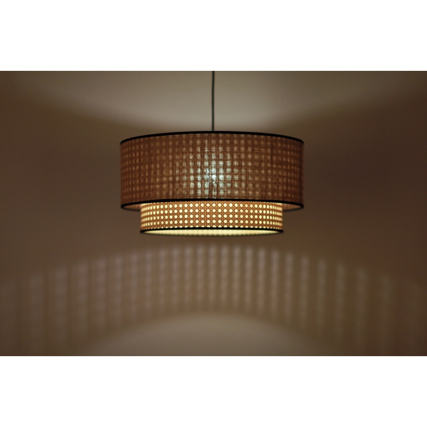 Duolla - Pendel BOHO 1xE27/15W/230V diameter 45 cm beige/Rattan
