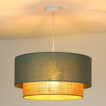 Duolla - Pendel BOHO 1xE27/15W/230V diameter 45 cm grøn/brun