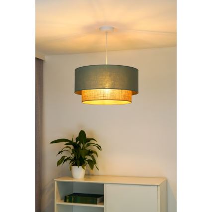 Duolla - Pendel BOHO 1xE27/15W/230V diameter 45 cm grøn/brun