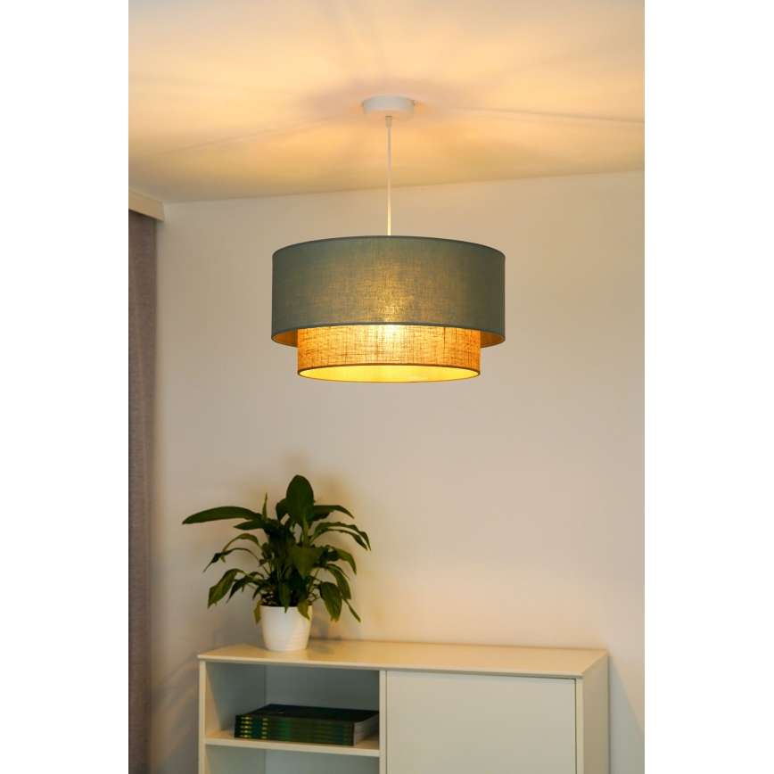 Duolla - Pendel BOHO 1xE27/15W/230V diameter 45 cm grøn/brun