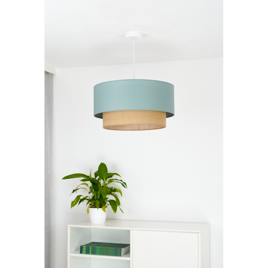 Duolla - Pendel BOHO 1xE27/15W/230V diameter 45 cm grøn/brun