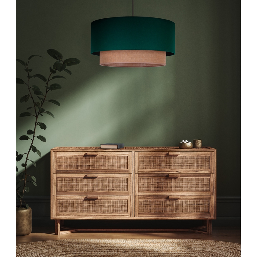Duolla - Pendel BOHO 1xE27/15W/230V diameter 45 cm grøn/brun