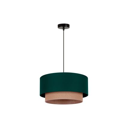 Duolla - Pendel BOHO 1xE27/15W/230V diameter 45 cm grøn/brun