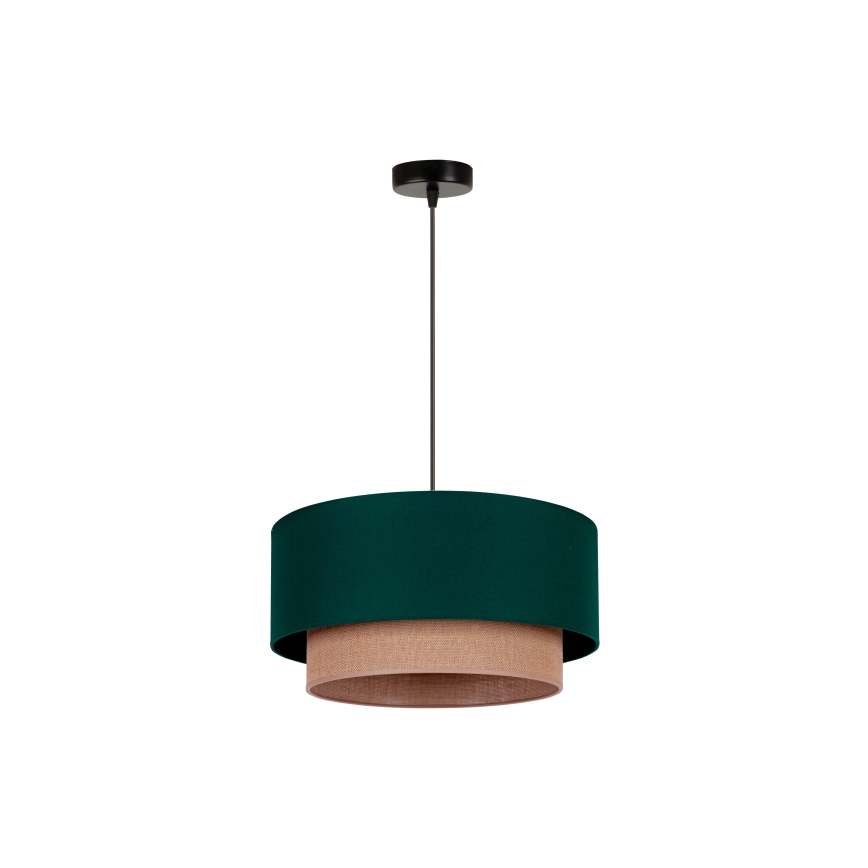 Duolla - Pendel BOHO 1xE27/15W/230V diameter 45 cm grøn/brun