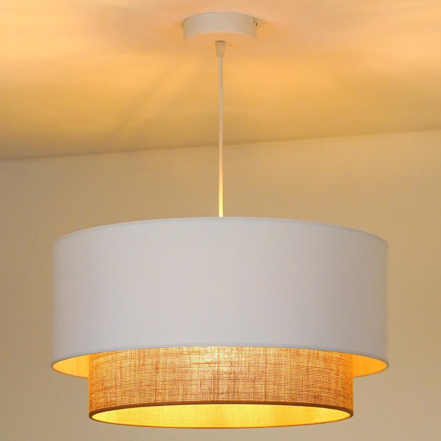 Duolla - Pendel BOHO 1xE27/15W/230V diameter 45 cm hvid/brun