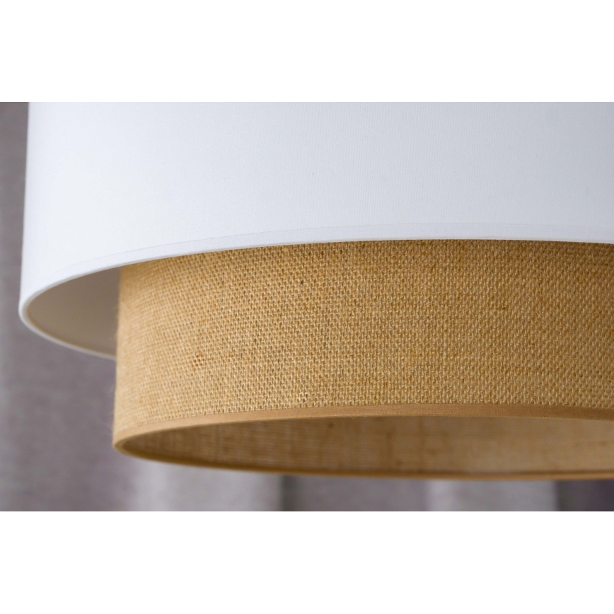 Duolla - Pendel BOHO 1xE27/15W/230V diameter 45 cm hvid/brun