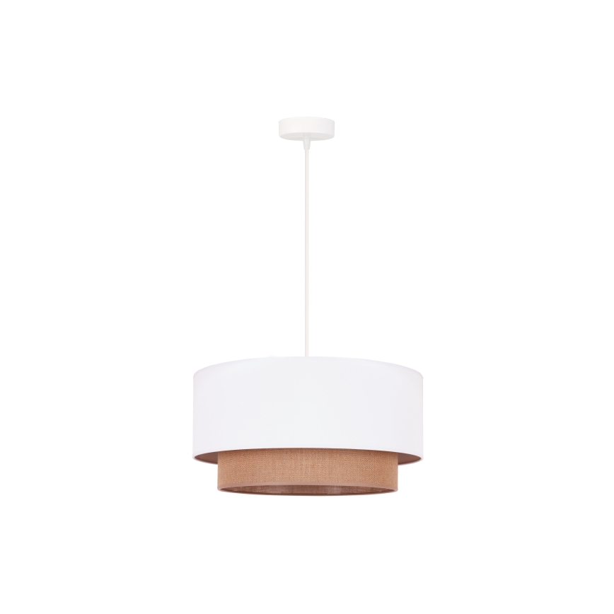 Duolla - Pendel BOHO 1xE27/15W/230V diameter 45 cm hvid/brun