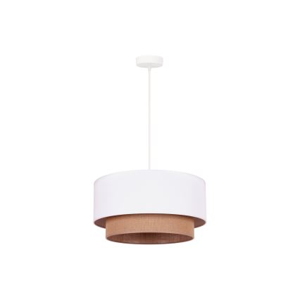 Duolla - Pendel BOHO 1xE27/15W/230V diameter 45 cm hvid/brun