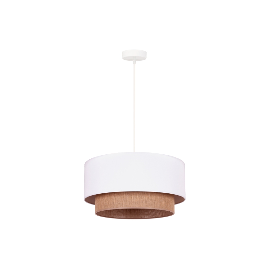 Duolla - Pendel BOHO 1xE27/15W/230V diameter 45 cm hvid/brun