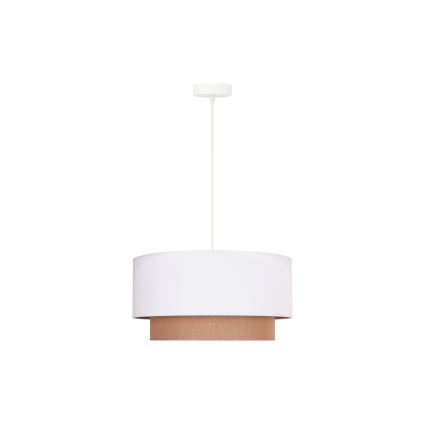 Duolla - Pendel BOHO 1xE27/15W/230V diameter 45 cm hvid/brun