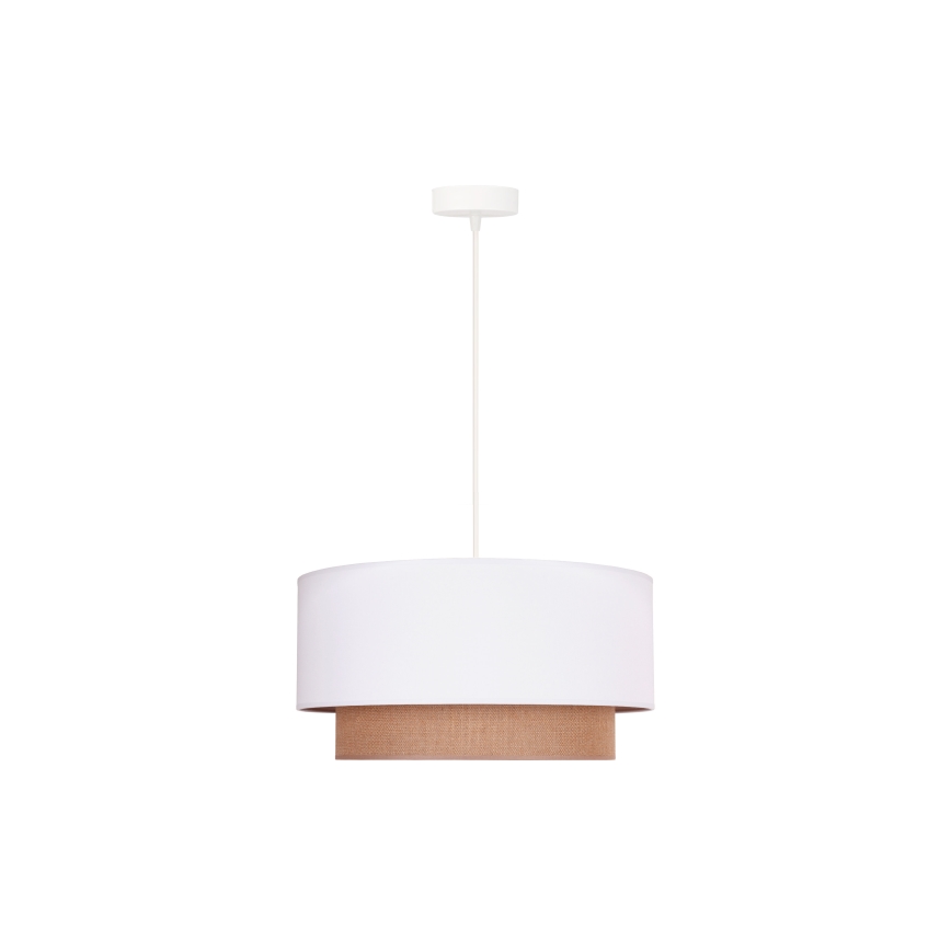 Duolla - Pendel BOHO 1xE27/15W/230V diameter 45 cm hvid/brun