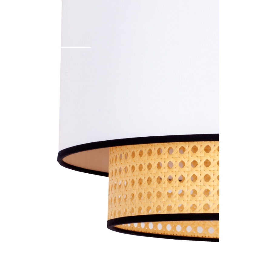 Duolla - Pendel BOHO 1xE27/15W/230V diameter 45 cm hvid/Rattan