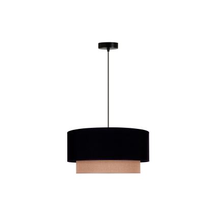 Duolla - Pendel BOHO 1xE27/15W/230V diameter 45 cm sort/brun