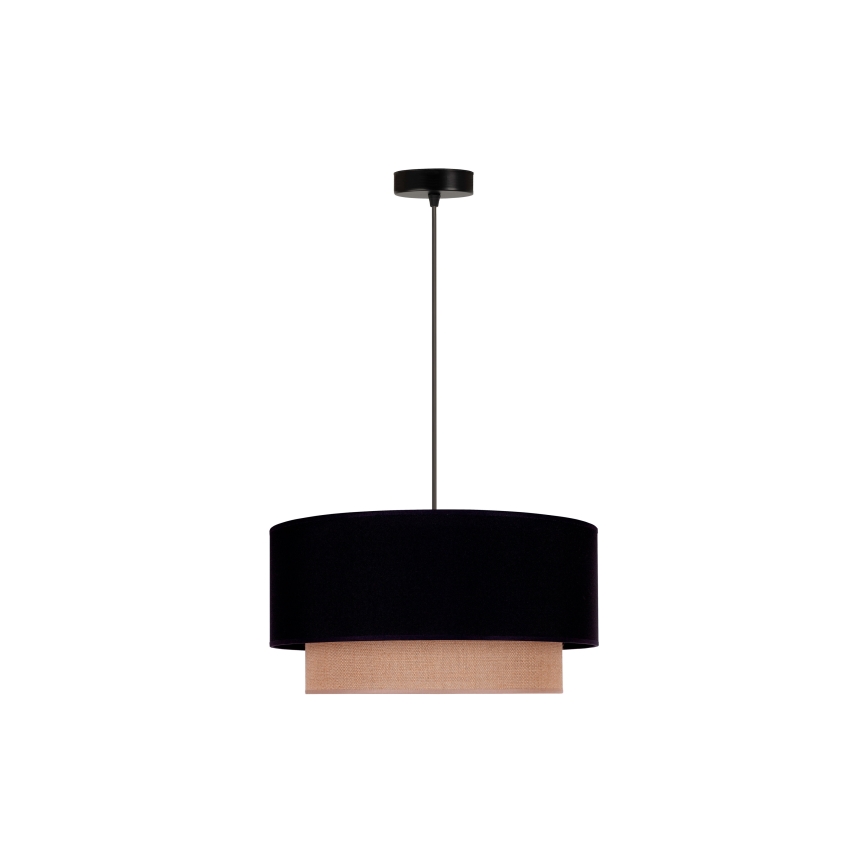 Duolla - Pendel BOHO 1xE27/15W/230V diameter 45 cm sort/brun