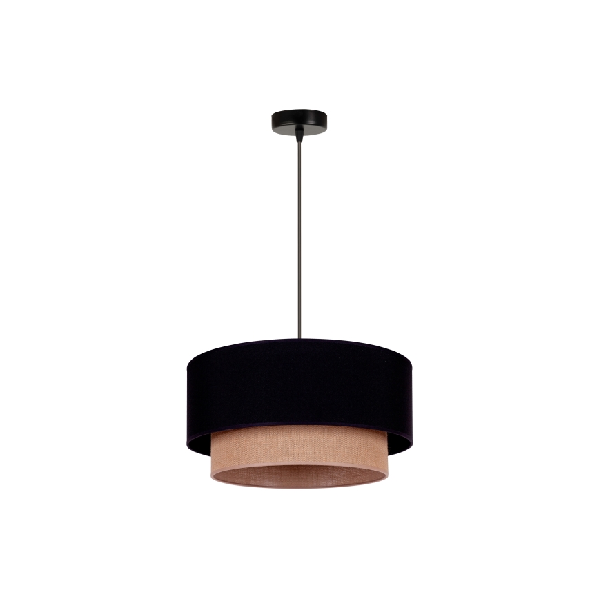 Duolla - Pendel BOHO 1xE27/15W/230V diameter 45 cm sort/brun