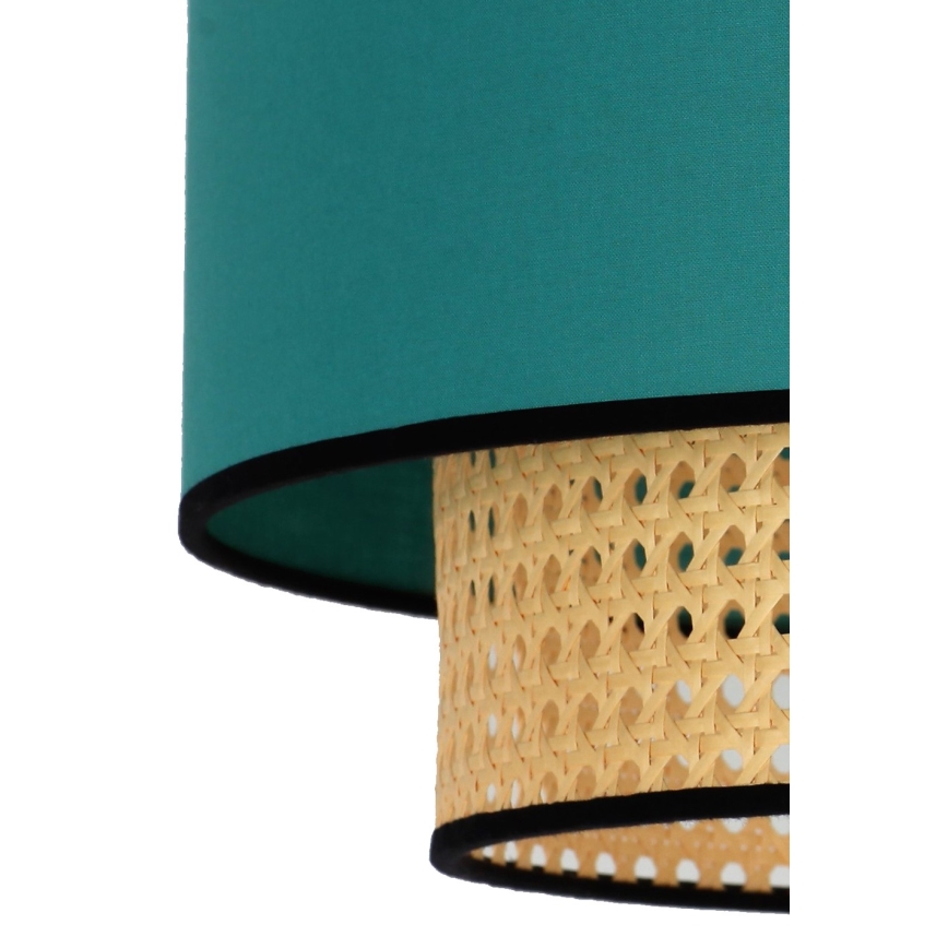 Duolla - Pendel BOHO 1xE27/15W/230V diameter 45 cm turkis/Rattan
