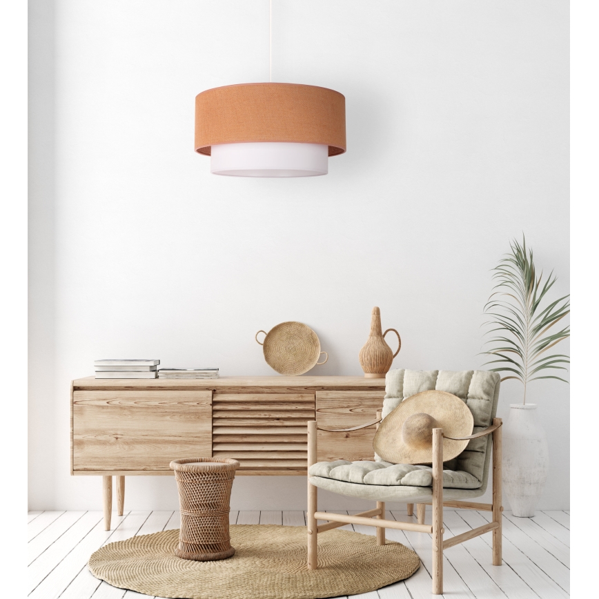 Duolla - Pendel BOHO 1xE27/40W/230V diameter 45 cm beige/hvid