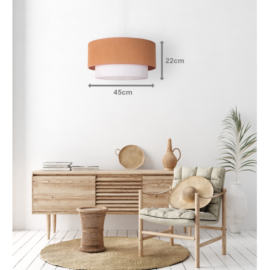 Duolla - Pendel BOHO 1xE27/40W/230V diameter 45 cm beige/hvid