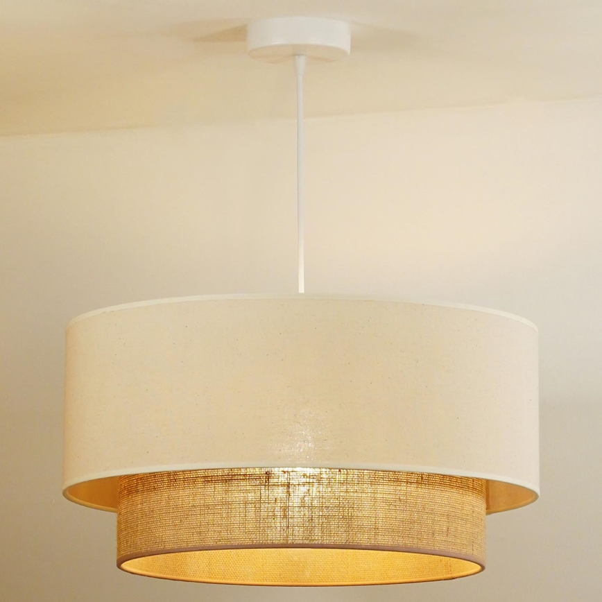 Duolla - Pendel BOHO 1xE27/40W/230V diameter 45 cm cremefarvet/brun