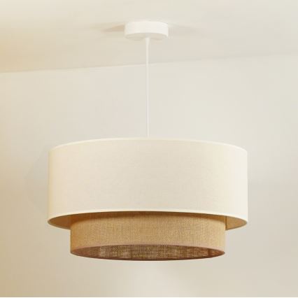 Duolla - Pendel BOHO 1xE27/40W/230V diameter 45 cm cremefarvet/brun